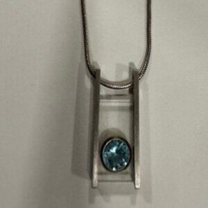 Frederic Duclos Natural Blue Topaz Necklace - NEW / SALE